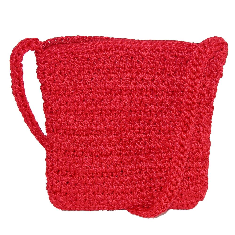 1007 Crochet Crossbody Handbag, Red